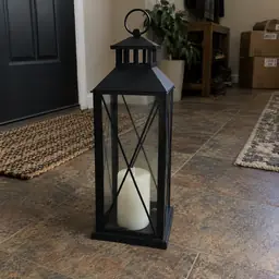 black metal lantern, as photographed