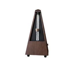 walnut pyramid mechanical metronome, background removed by Letti