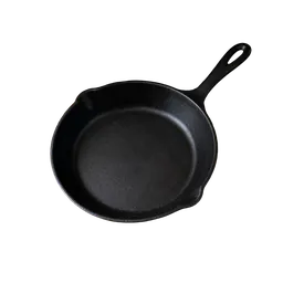 black cast-iron skillet, background removed by Letti