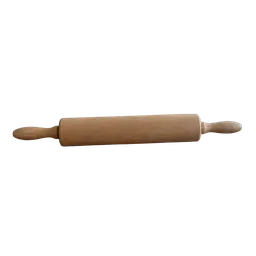 smooth beechwood rolling pin, background removed by Letti