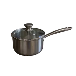brushed steel saucepan, background removed by Letti