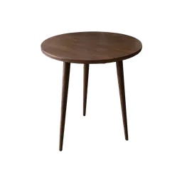 walnut circular side table, background removed by Letti
