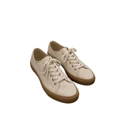 cream canvas low-top sneakers, background removed by Letti