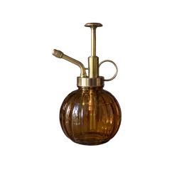 amber glass plant mister, background removed by Letti