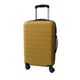 mustard hard-shell carry-on suitcase, background removed by Letti