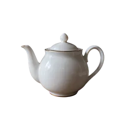 white porcelain teapot, background removed by Letti
