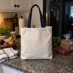 cream canvas tote bag, as photographed