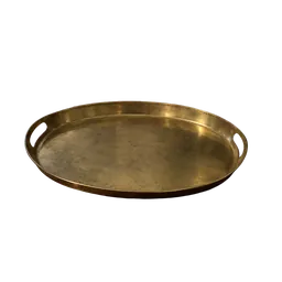 oval brass serving tray, background removed by Letti