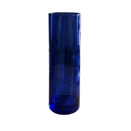 translucent cobalt cylindrical glass vase, background removed by Letti