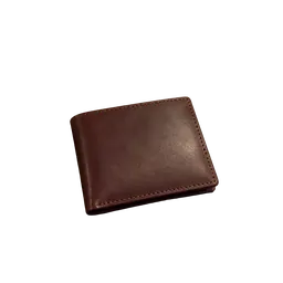 burgundy leather bifold wallet, background removed by Letti