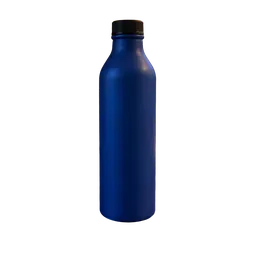 matte cobalt-blue aluminum water bottle, background removed by Letti